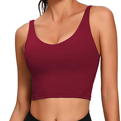 BAOFU8 Débardeur Sport Col en U sans Couture pour Femmes, Brassiere Sport à Bretelles Dames avec Coussinets Amovibles pour Course Yoga Aptitude Exercer Cover