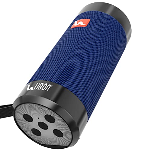 UBON Bluetooth Speaker Audio Bar Wireless Speaker with LED Torch, High Bass & Stereo Sound, Support USB & TF Card, FM Mode, Up to 4 Hours Playtime, Portable Speaker for Travel (GBT-22A-Blue-R)