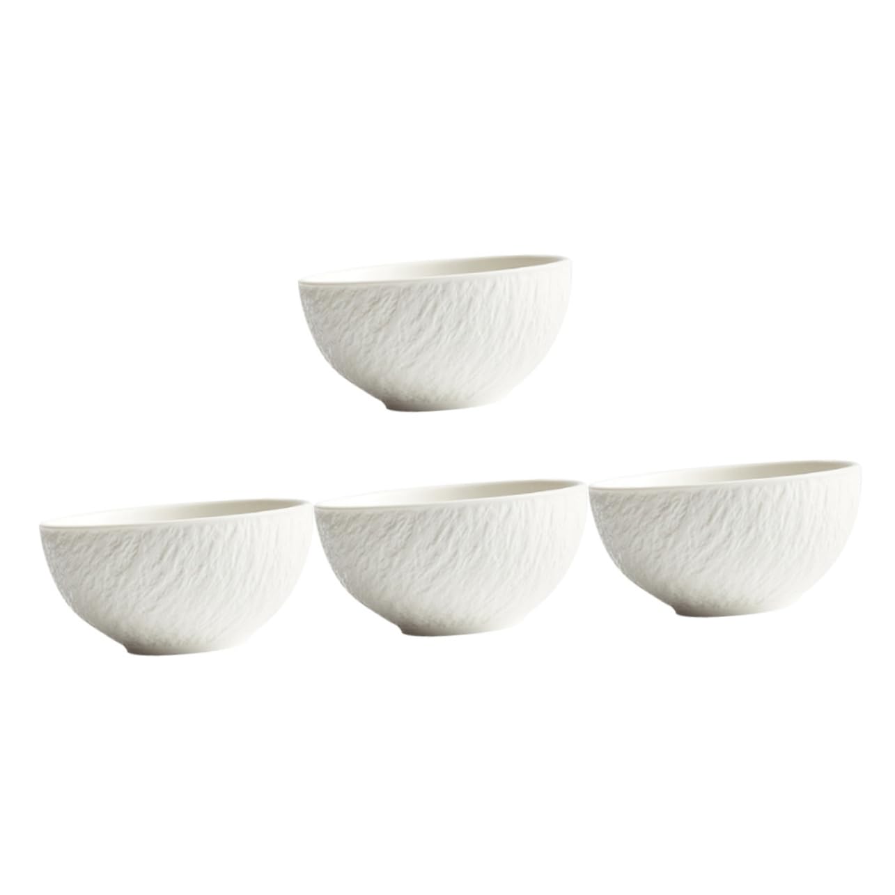 BEBEMOKO 4pcs Japanese Bowl Chinese Bowls Ramen Bowl Rice Bowl Fish Bowls for Drinks Dinner Serving Bowl Dinner Food Bowl Vintage Chinese Bowl Snacks Sauce Bowls Small Bowls White Porcelain