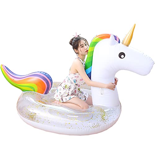 Gonflable Saislu Licorne Piscine Piscine Tube Piscine Tube Inflatables Respectez sur l'eau Fun - 275 * 140 * 120Cm, pour Les Enfants Adultes Plage Fournitures De Fête en Plein Air Cover