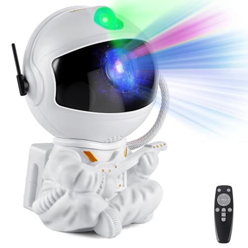 Image of Astronaut Galaxy Projector Night Light – White Astronaut with Guitar, Galaxy Lamp Star Projector for Kids Room, Space Decor & Birthday Gift