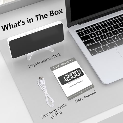 Risop ALARM CLOCK S For Bedrooms, Slim Led Mirror Digital Alarm Desk Clock, Large Display With Dim Mode, Dual Usb Ports thumb #7