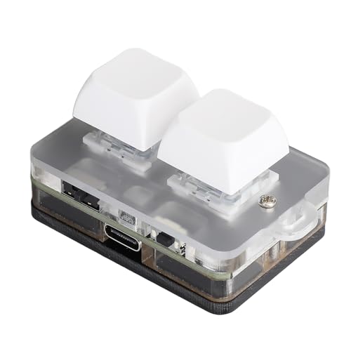 Clavier à 2 touches macro programmable blanc rétroéclairé RVB avec interrupteur bleu