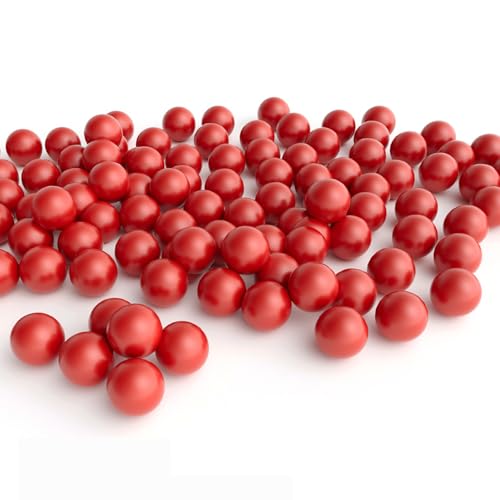 Timbocca 50 Cal Ammo Balls for tr50, Solid Nylon Balls for Umbrex T4E TR50 HDP50 HDR50 Revolver, Reusable Hard Self Defense Plastic Projectiles Fit Training Air Pistol Paintballs Gun - Black (Red)