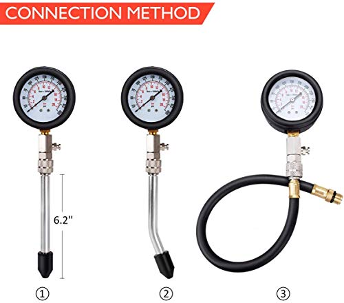 Professional Compression Test Gauge Kit - Fuel Injection Pressure Tester Set - Engine Cylinder Diagnostic Compression Tester Set Automotive Tool Gauge #TOP4