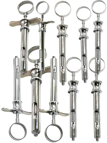Set of 10 Anesthetic Oral Syringes 1.8mL Type A & Type C-W Aspirating Syringes - German Stainless Steel Premium Dental Instruments