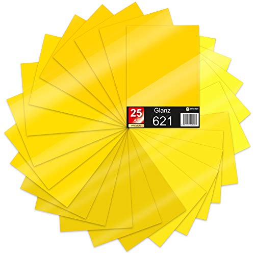 Finest Folia 25 x hojas DIN A4 de película adhesiva para plotter 621/631, película adhesiva autoadhesiva en set, vinilo para plotter DIY, película adhesiva para manualidades, etiquetas, etiquetas