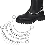 VEOIRXU 4 Piezas Colgantes de Zapatos de Metal Cadenas de Zapatos Colgante de Punk DIY con Hebilla Colgantes para Botas Zapatillas de Deporte Casuales