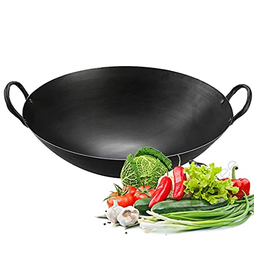 Wok de Hierro Fundido Grande No Adhesivo 70 cm
