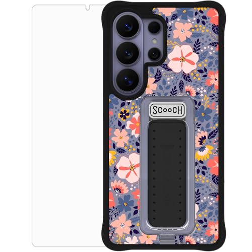 Scooch for Samsung Galaxy S26 Ultra, 5-in-1 Wingman Kickstand Case, 10-Foot Military Grade Drop Protection, Pop-Out Kickstand, Phone Grip, Screen Protector Bundle, Wildflowers