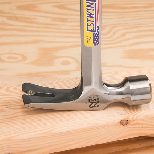 ESTWING Framing Hammer - 22 oz USA Made Long Handle Straight Rip Claw Hammer with Smooth Face & Shock Reduction Grip - E3-22S view 7