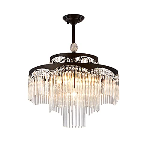 Chandelier cristal E27 doré postmoderne, suspension salon et salle à manger
