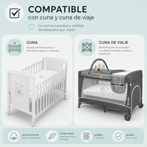 Drap plat bébé 100% coton beige et taie d'oreiller 60x120 - 7