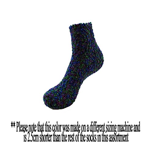 Image of BambooMN Colorful Fuzzy Socks - Assorted Super Soft Warm Microfiber Comfy Home Socks - Value Pack