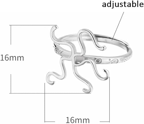 Miniatura 3 de Anillo ajustable de plata de ley 925 con 6 garras de montaje, joyería en blanco, regalo para amigos (color platina), Plata,