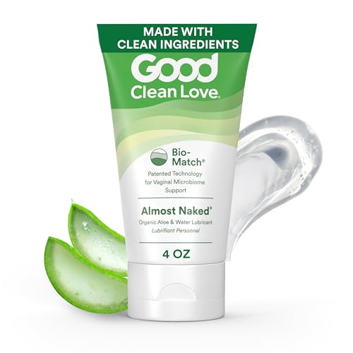 Image of Good Clean Love Almost Naked Water-Based Lube, Personal Lubricant with Organic Aloe Vera, Safe for Adult Toys & Condoms, pH-Balanced, Clean Intimate Wellness Gel for Men & Women, 4 Oz