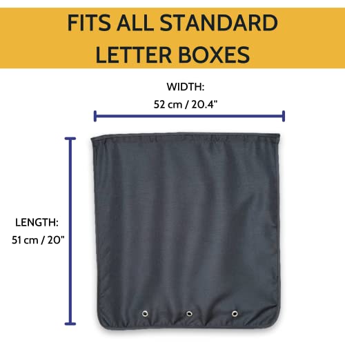 Image of Slimline Mail Slot Catcher for Door (20.4 inch W x 20 inch D), Letterbox Catcher for Glass, Wood & Metal Doors - Strong Adhesive, Indoor Post Catcher for Small Packages & Magazines (Black)