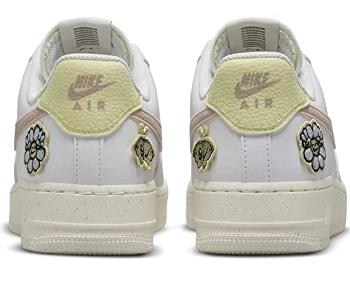 Nike Women's Air Force 1 '07 Next Nature Shoes, White/Boarder Blue/Citron Tint/Pink Oxford, 9.5 #TOP3