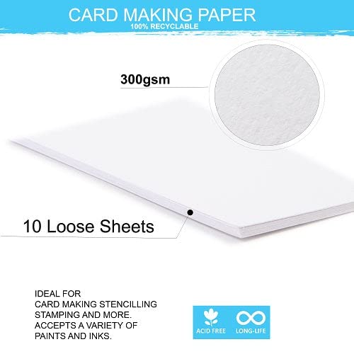 Image of Little Birdie Card Making Paper 300 GSM A4 Size, 10 Sheets | Durable Paper for Card Making, Stenciling, Stamping, Die Cutting, and Mixed Media Crafts