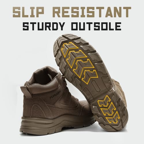 Image of Furuian Steel Toe Boots for Men Women Lightweight Work Boots Pioneer Series | ASTM Certificated Safety Shoes, Width Option, Non Slip Rubber Sole, Comfortable Work Shoes for Construction, Warehouse, Yard