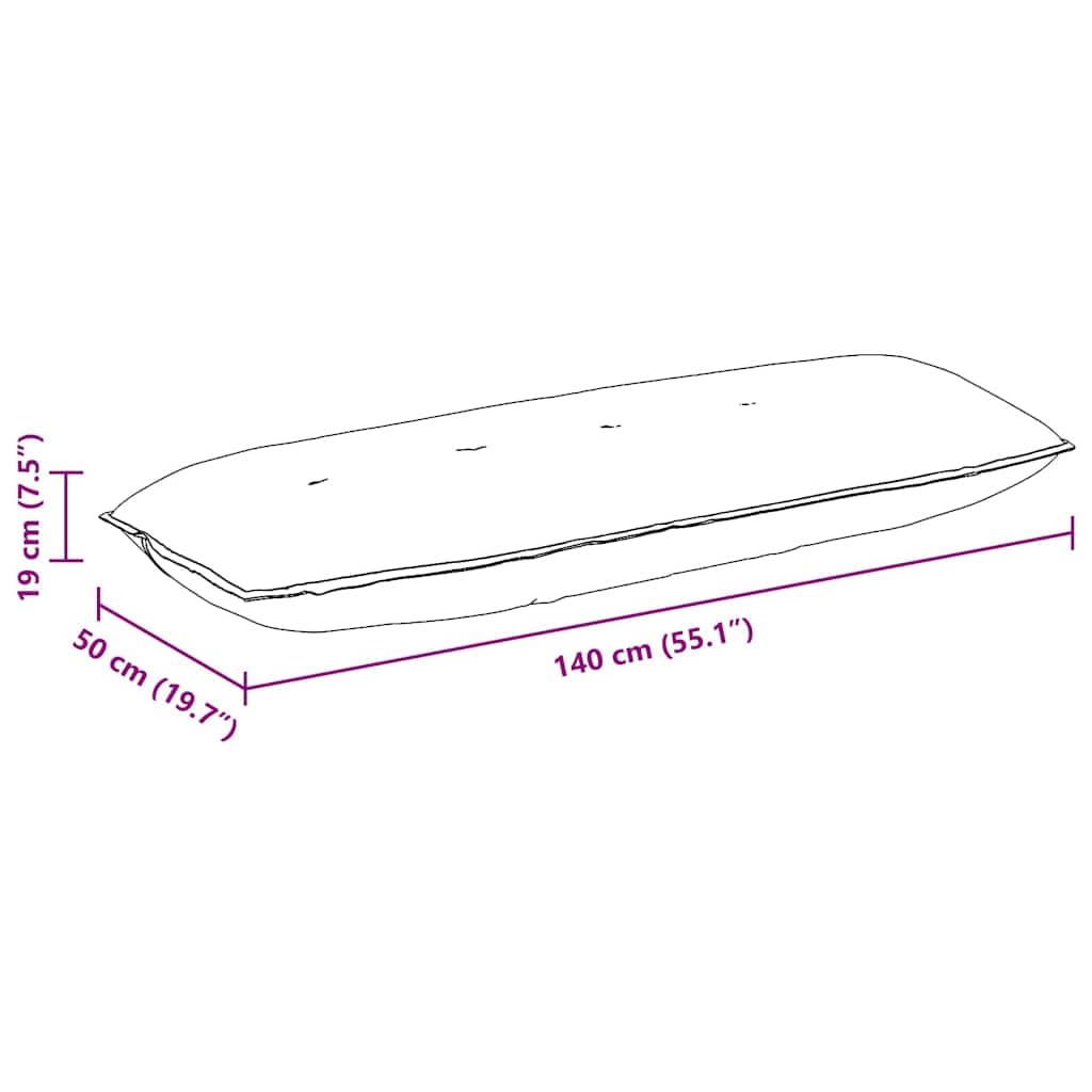 vidaXL Coussin de Dos Gris foncé 140 x 50 cm Tissu en Velours côtelé