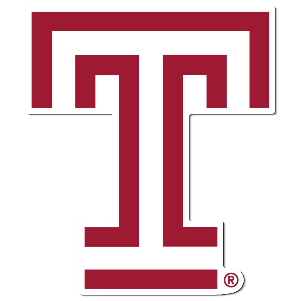 Temple University Primary Logo Premium 4" Die Cut Vinyl Sticker Decal for Cars Trucks Auto Windows