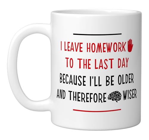 Funny Homework School Humor Saying Teen Girls Boys Student Ceramic Mug, White