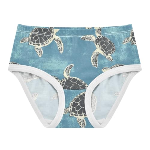 Wusikd Sea Turtles Blue Girls' Underwear Cotton Funny Girls Briefs Soft Toddler Underwear 2T - Main Image