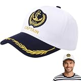 jojofuny Captain Hat Baseball Cap: Sailor Ship Cap Boat Hat Nautical Marine Sea Boot Baseball Hut für Männer Frauen Kapitán Kostümzubehör Accessoire, Colores Surtidos, Talla única