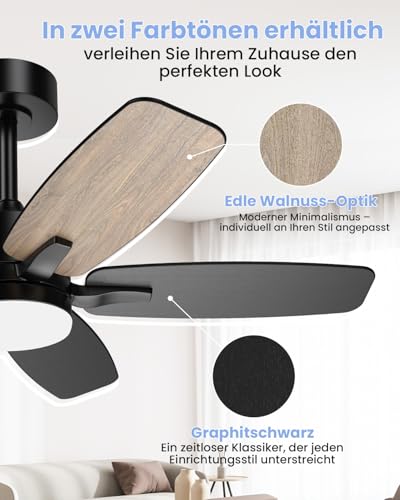 Deckenventilator Holz Airwit 106 cm mit Beleuchtung und Fernbedienung