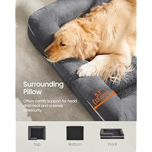 Feandrea Dog Bed, Orthopedic Dog Bed, Large Dog Bed Waterproof, Removable Washable Cover Dog Sofa with Non-Slip Bottom, Raised Edges, 36 x 28 x 8 Inches, Dark Gray UPGW067G01 Feandrea Dog Bed Orthopedic Dog Bed Large Dog Bed Waterproof Removable Washable Cover Dog Sofa with Non Slip Bottom Raised Edges 36 x 28 x 8 Inches Dark Gray UPGW067G01