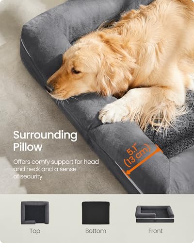 Feandrea-Dog-Bed-Orthopedic-Dog-Bed-Large-Dog-Bed-Waterproof-Removable-Washable-Cover-Dog-Sofa-with-Non-Slip-Bottom-Raised-Edges-36-x-28-x-8-Inches-Dark-Gray-UPGW067G01 Feandrea Dog Bed Orthopedic Dog Bed Large Dog Bed Waterproof Removable Washable Cover Dog Sofa with Non Slip Bottom Raised Edges 36 x 28 x 8 Inches Dark Gray UPGW067G01