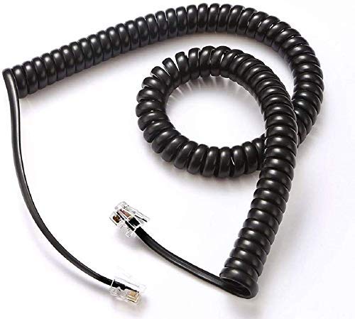 MAND Black Telephone Handset Phone Extension Cord Curly Coil Line Cable Wire. (5)-image-22