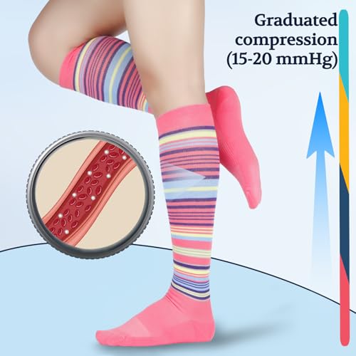 Image of 15-20 mmHg Cotton Compression Socks for Women & Men