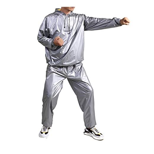 Liangzhou Fitness Sauna Suit for Men and Women, Heavy Duty Fitness Weight Loss Sweat Suits Exercise Gym Suit Anti-Rip with Hood