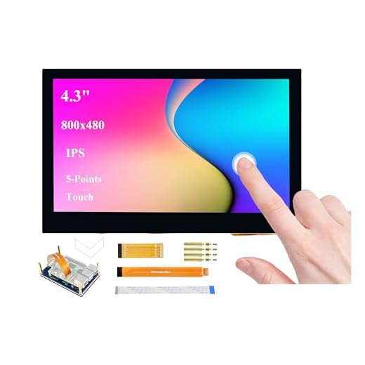 UeeKKoo 4.3inch DSI LCD Compatible with Raspberry Pi 5/4B/3B+/3B//3A+/2B/B+/A+/CM5/4/3+/3, 800x480 Resolution, 5-Points Capacitive Touch Screen IPS Display Monitor, MIPI DSI Interface