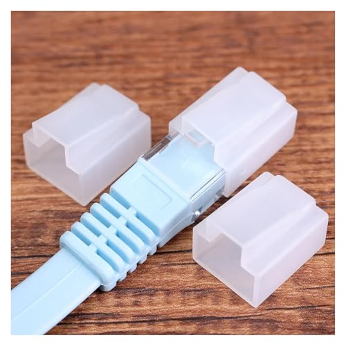 Cubiertas antipolvo para cable RJ45 protector de red Cat6 blanco contra suciedad 5