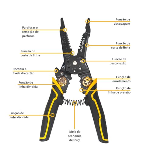 Alicate Descascador de Fios Multifunção Cortar Enrolar e Separar Fios Alicate Especial