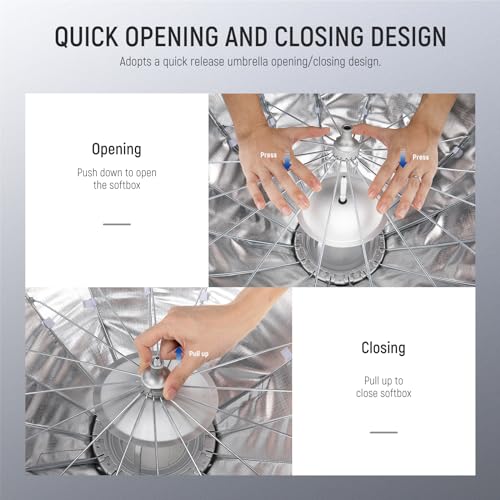 NEEWER 85cm Softbox Hexadecágono Parabólico, Configuración Rápida/Paraguas Plegable con Bowens Mount, Plato de Belleza/Difusor/Rejilla para CB200B CB60 MS60B MS60C Compatible con Aputure Godox, NS85U - imagen 2