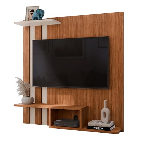 LOJAS GK, Painel Light Para TV 32 Polegadas Com 2 Nichos - gkmoveis cor:freijó