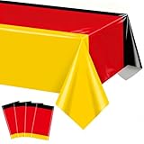 Tovaglia tedesca, 4 pezzi, nero, rosso e giallo, con bandiera tedesca per decorazione Oktoberfest, feste di famiglia, feste a tema nazionale, 130 x 220 cm