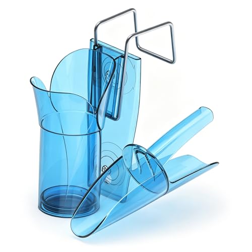 Saf-T-Scoop with Holder for Ice Buckets and Coolers Plastic 6 To 10 Ounces Blue