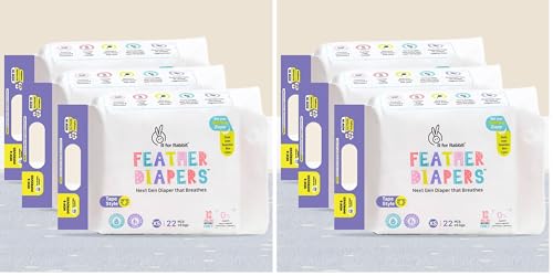 Image of R for Rabbit XS New born Premium Feather Diaper nb Taped Style for Baby 0 to 5 kgs, 66 Count (22 Count, Pack Of 6)