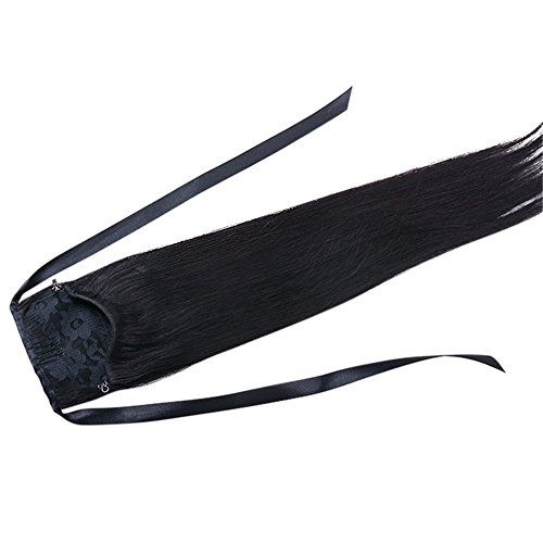 Cheveux humains de reliure tie jusqu'à queue de cheval postiche à clip