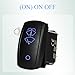 Blue LED Windshield Wiper Washer Rocker Switch 12V/24V 6Pin DPDT 3Position Momentary (ON)-ON-Off Waterproof for Cars Trucks RVs Boats