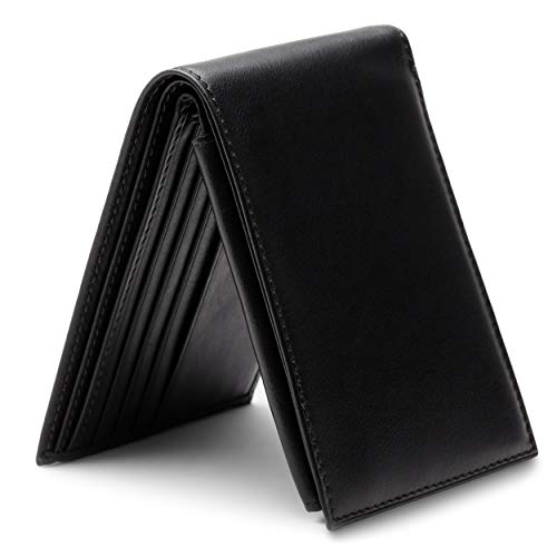 Bosca Nappa Vitello Collection-Credit Wallet w/ID Passcase, Black Leather2