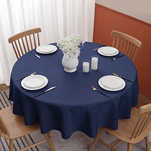Nappe ronde imperméable bleu marine Softalker 228 cm en polyester lavable