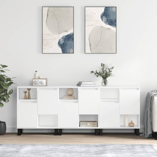 Mengtu Aparador de 3 piezas blanco de madera multicapa aparador armario armario armario de suelo para baño, muebles de oficina, mueble de almacenamiento, estantes para ahorrar espacio, armario de