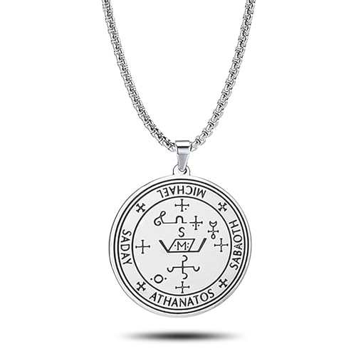 Buona combinazione: questa collana con sigillo dell'Arcangelo Michele, realizzata in resistente acciaio inossidabile, non si ossida, non sbiadisce. Accessori robusti, affidabili e perfetti per attività di nascita di Gesù, feste, servizio in chiesa, preghiera, Ognissanti