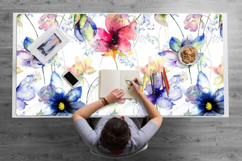 Couverture de bureau imperméable et antidérapante fleurs sauvages 120x60